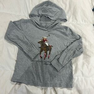 Boys sz 7 polo bear hooded shirt